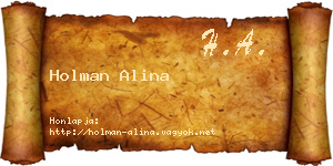 Holman Alina névjegykártya
